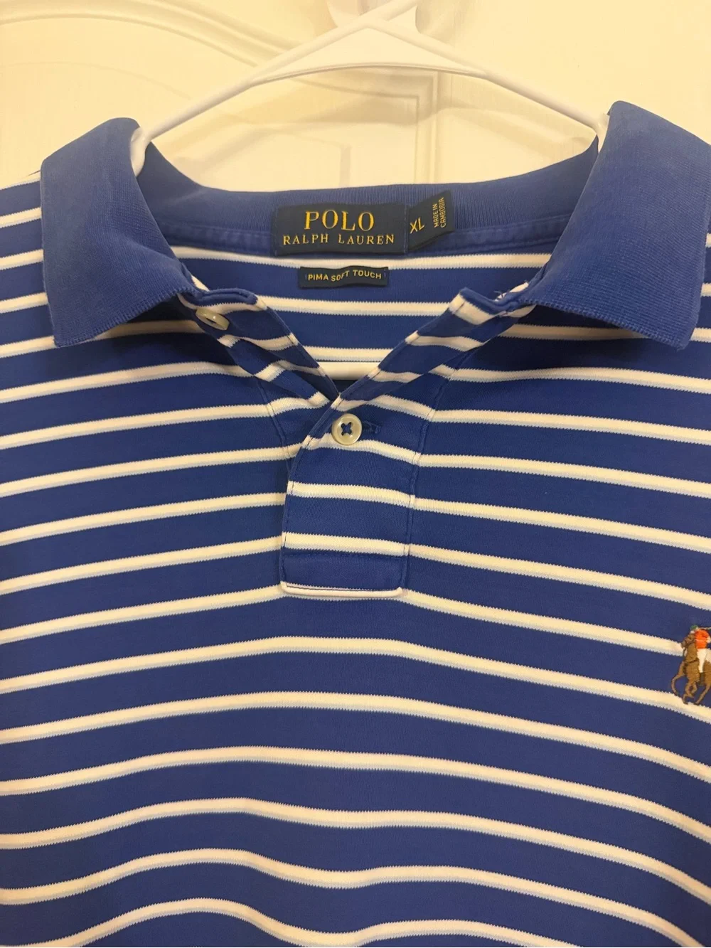 Ralph Lauren Blue & White Striped Polo Shirt